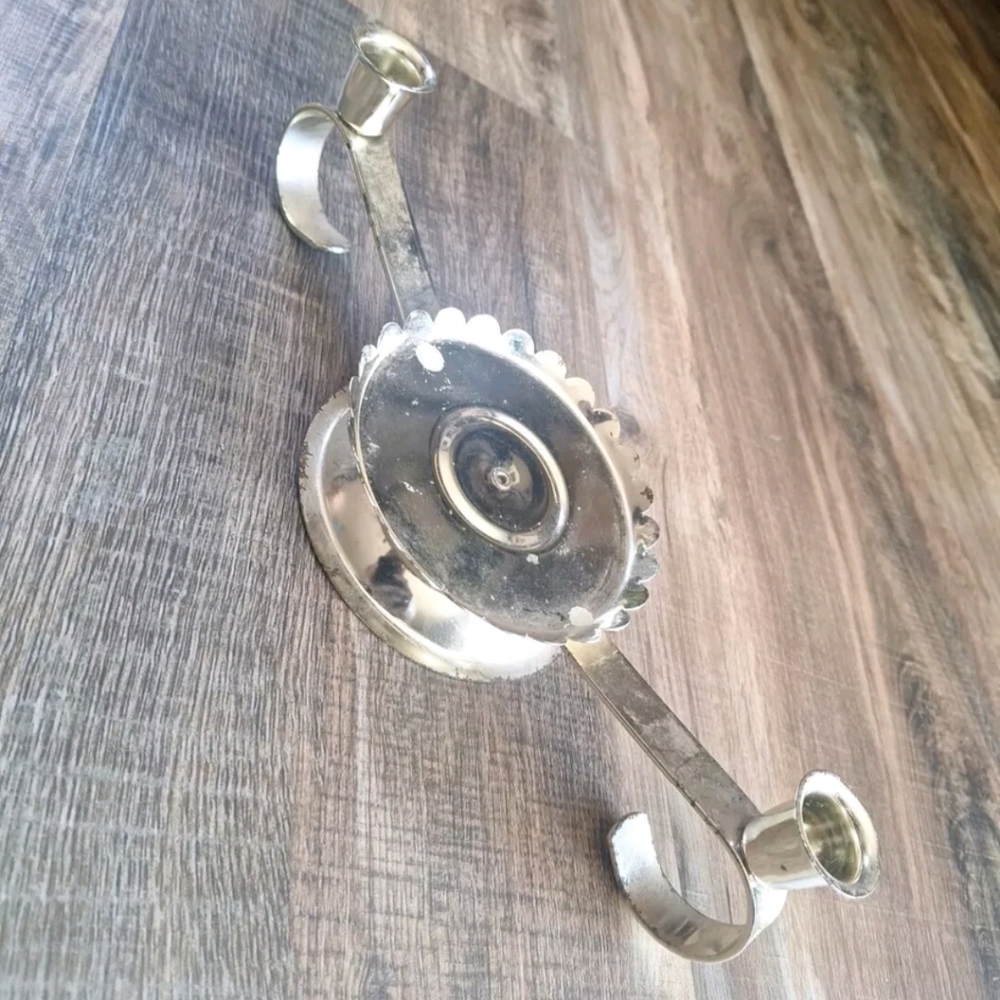 VTG 3in1 Gold Metal Glow Candle Holder